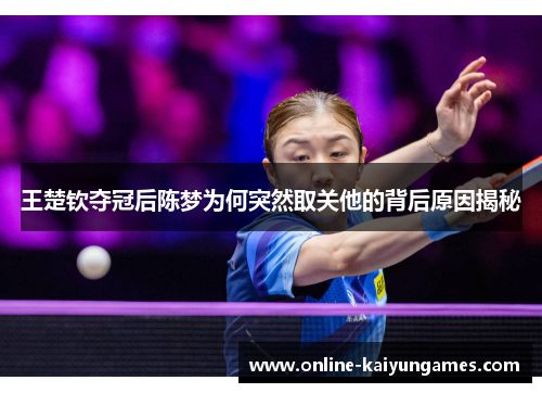 王楚钦夺冠后陈梦为何突然取关他的背后原因揭秘