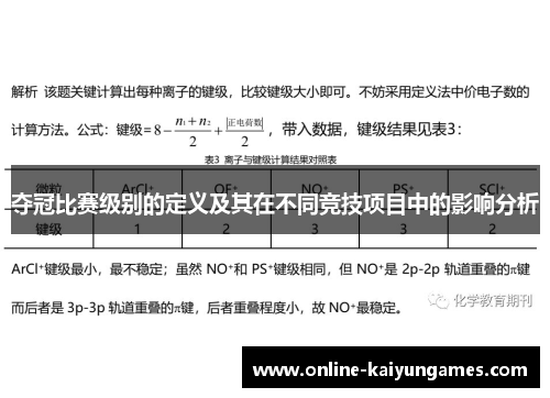 夺冠比赛级别的定义及其在不同竞技项目中的影响分析