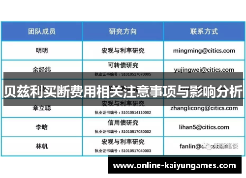 贝兹利买断费用相关注意事项与影响分析 贝兹利买断费用相关注意事项与影响分析