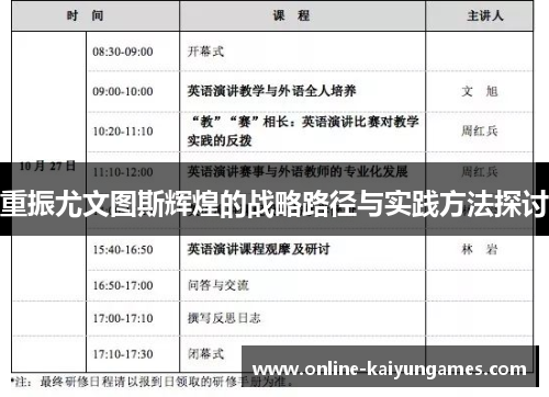 重振尤文图斯辉煌的战略路径与实践方法探讨